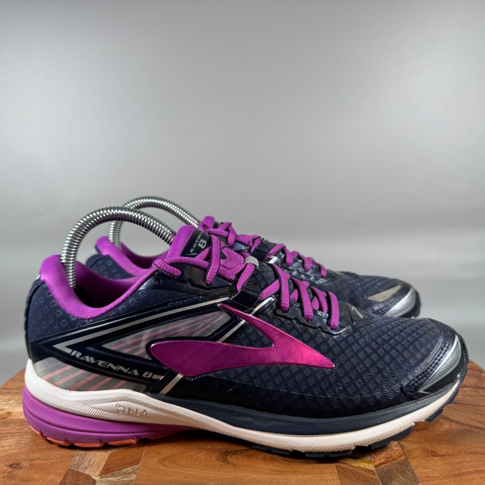 Brooks Ravenna 8 Womens Running Shoes Navy Purple Pink 1202381B454 Size 8